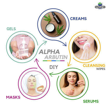 MYOC Alpha Arbutin Powder 30g – 100% Pure Cosmetic Grade for DIY Skincare & Industrial Use