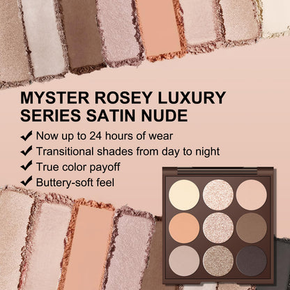 MYSTER ROSEY Neutral Eyeshadow Palette – Matte Nude 9-Shade Collection