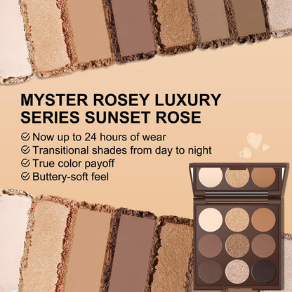 MYSTER ROSEY Neutral Eyeshadow Palette – Nude Matte Shades, Long-Lasting Wear, Vegan & Cruelty-Free