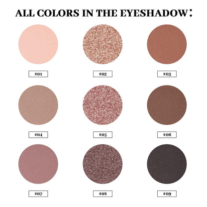 MYSTER ROSEY Neutral Eyeshadow Palette – Matte Nude 9 Shades, Vegan & Cruelty-Free, Includes Mirror