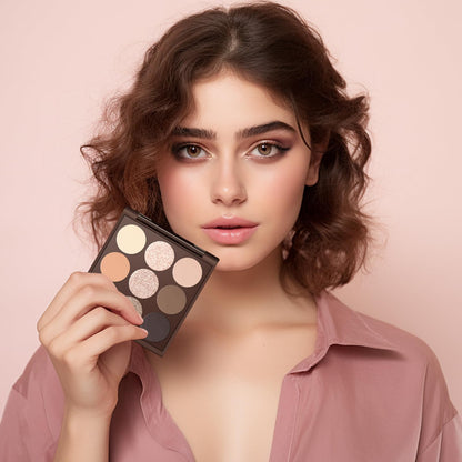 MYSTER ROSEY Neutral Eyeshadow Palette – Matte Nude 9-Shade Collection