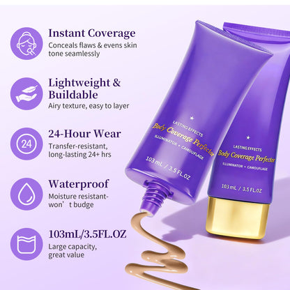 MyTend Tattoo Cover Up Concealer – Full-Coverage Waterproof Body Makeup in Deep Radiance (3.5oz)