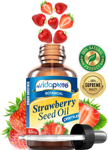 MYVIDAPURE Strawberry Seed Oil – 100% Pure, Cold-Pressed Moisturizer (0.5 Fl Oz)