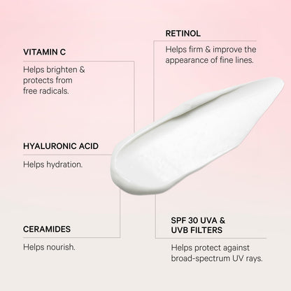MZ SKIN Hydrate & Nourish Retinol Day Moisturizer SPF 30 - 1.69 oz | Hyaluronic Acid, Ceramides & Squalene