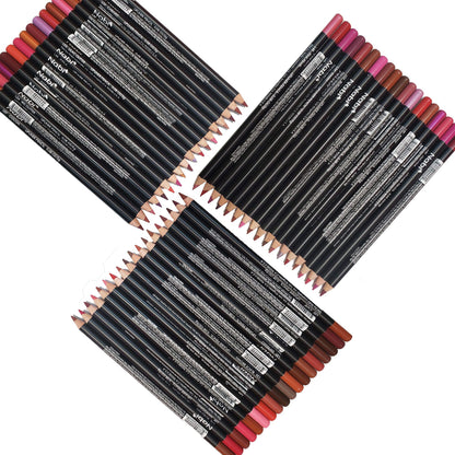 Nabi Lip Liner Pencil Set — 54 Pcs Bulk Pack, Assorted Colors, Long-Lasting, Professional Quality