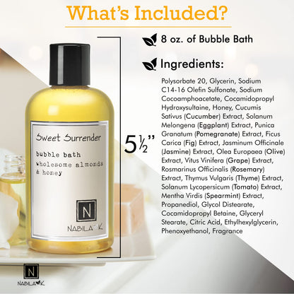 Nabila K Sweet Surrender Bubble Bath – Almond & Honey, Natural, Tear-Free (8 oz)