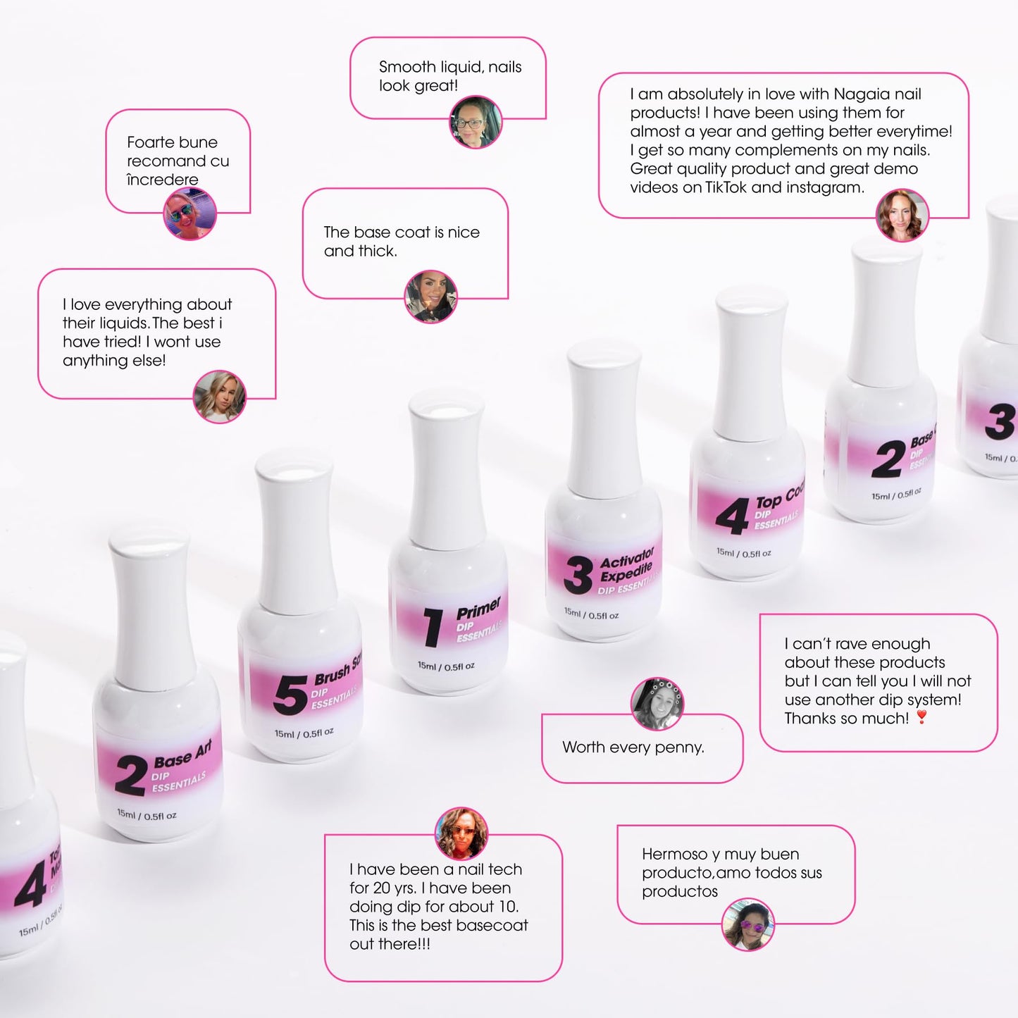 NAGAIA Premium Nail Dipping System - Dip Powder Art Base Coat, No UV Lamp, Low Odor