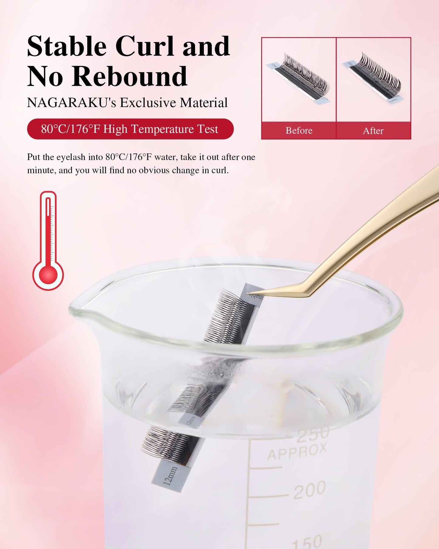 NAGARAKU U Eyelash Extensions 3D UU Lash – Lightweight Crisscross Fans, 9mm 0.07D