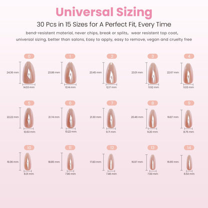Nail Reformation Almond Rose Gold Press-On Nails – UV Finish, Reusable