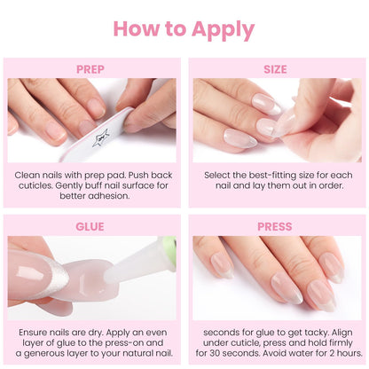 Nail Reformation Almond Rose Gold Press-On Nails – UV Finish, Reusable