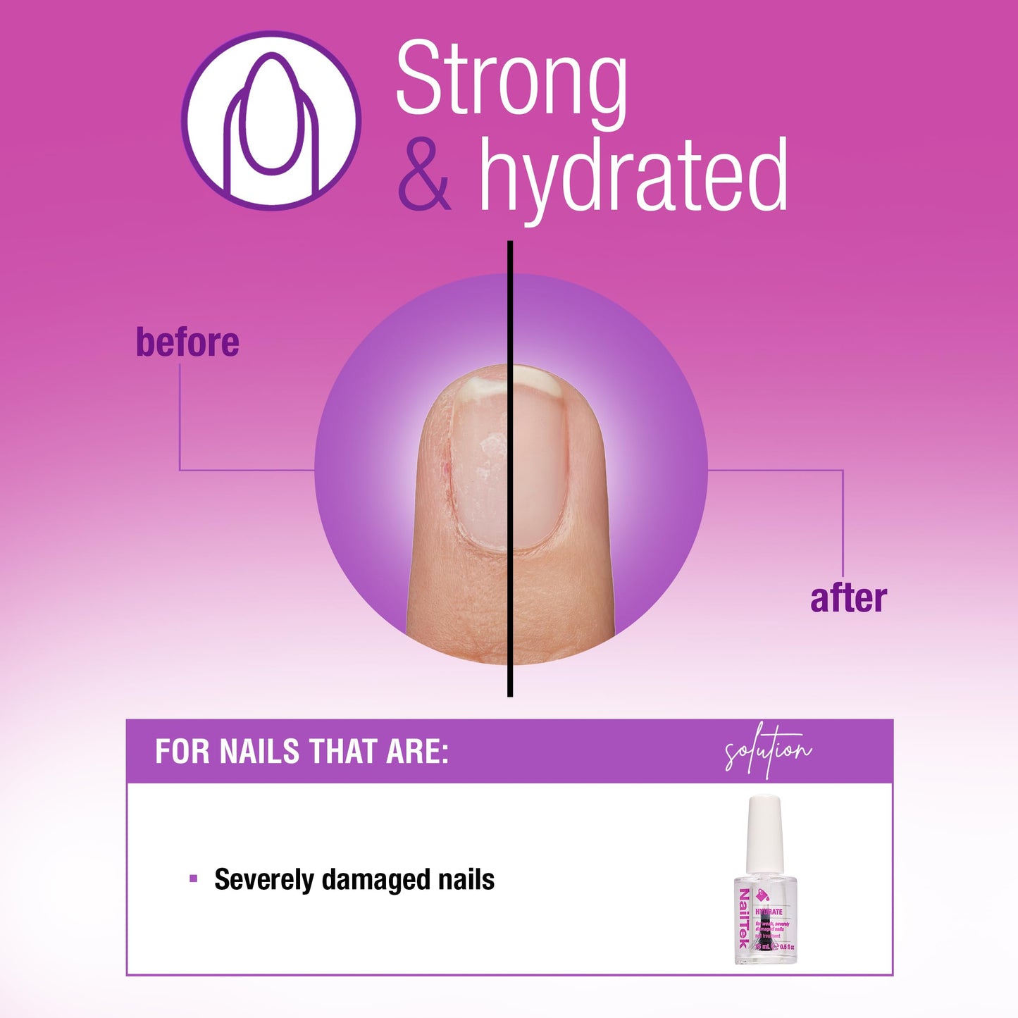 Nail Tek Hydrate Formula 4 – Moisturizing Nail Strengthener & Treatment (0.5 fl oz)