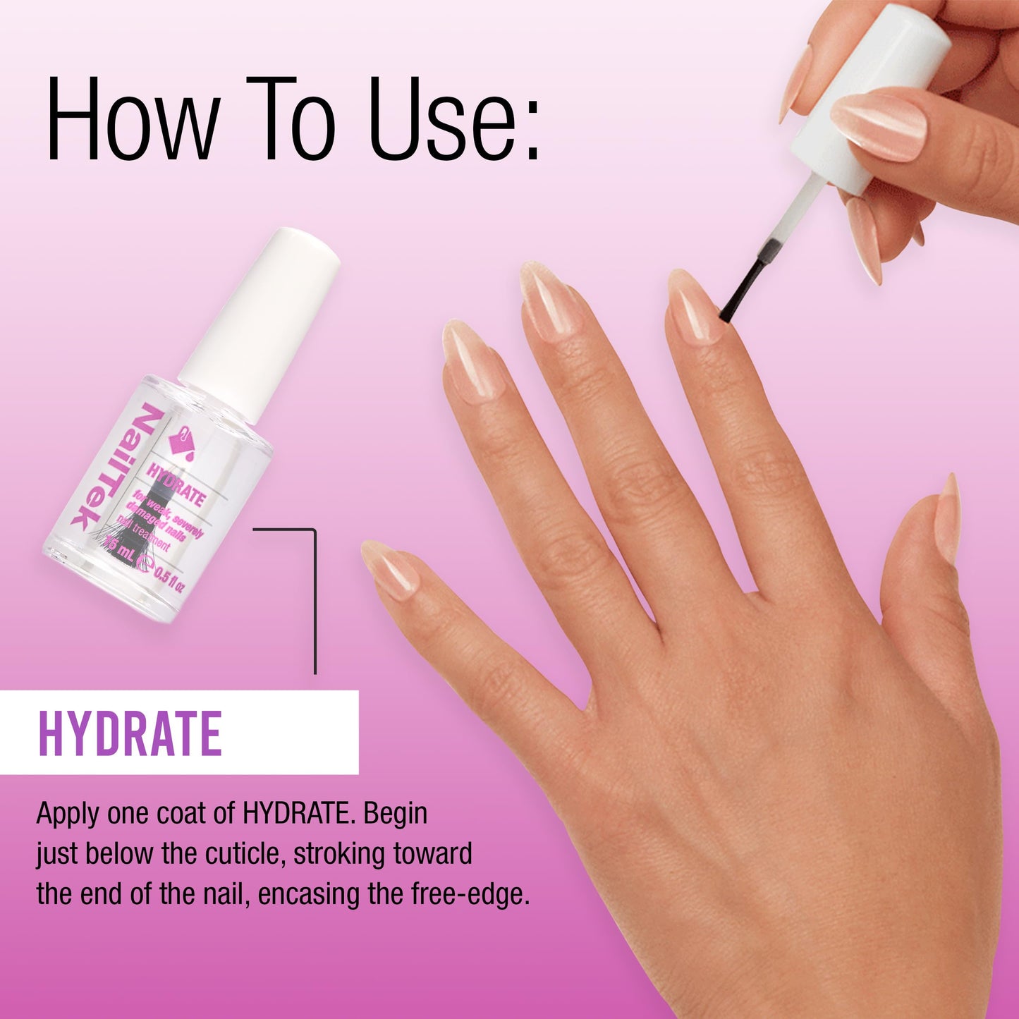 Nail Tek Hydrate Formula 4 – Moisturizing Nail Strengthener & Treatment (0.5 fl oz)