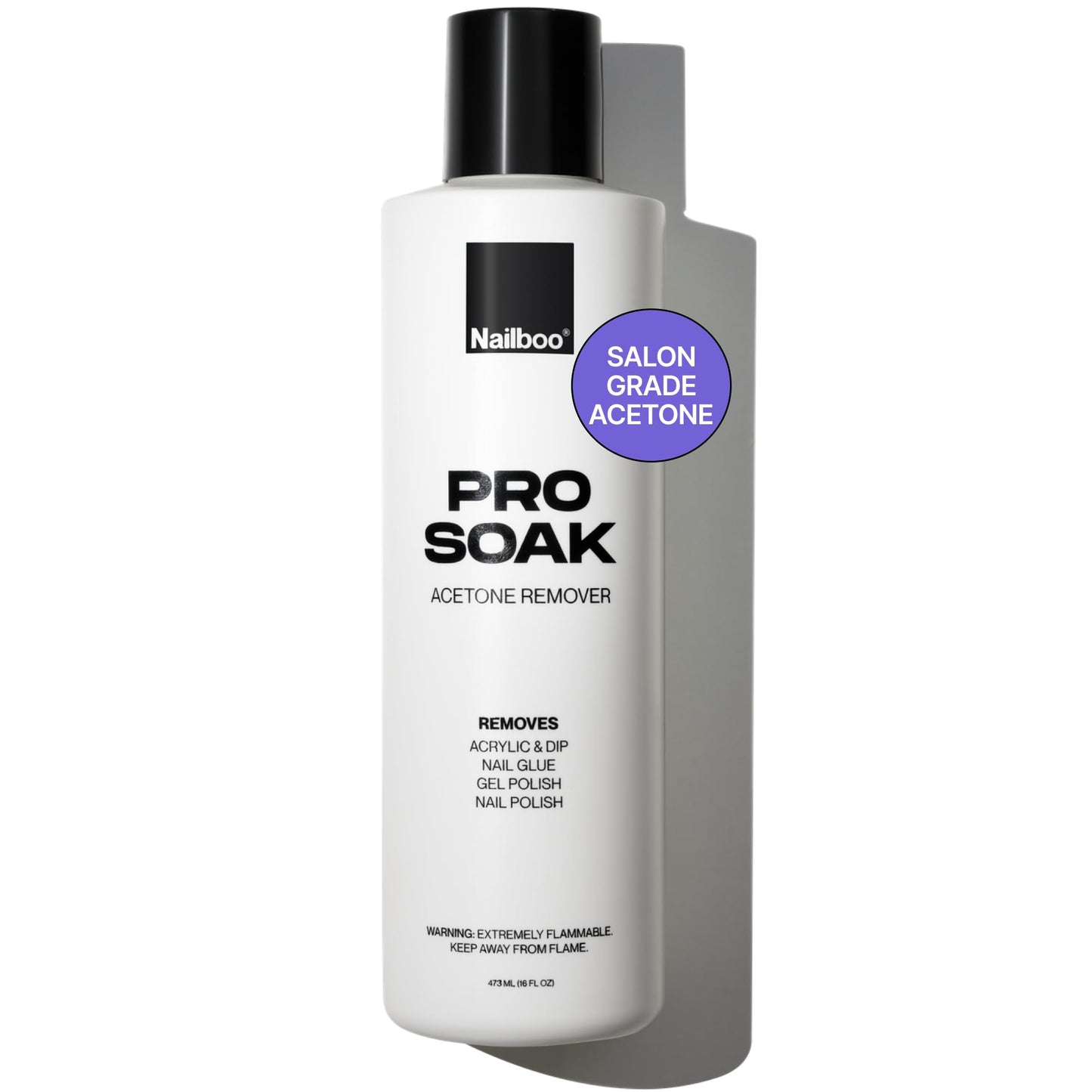 Nailboo 100% Acetone Nail Polish Remover – 16 oz | Salon-Quality Gel & Dip Powder Remover