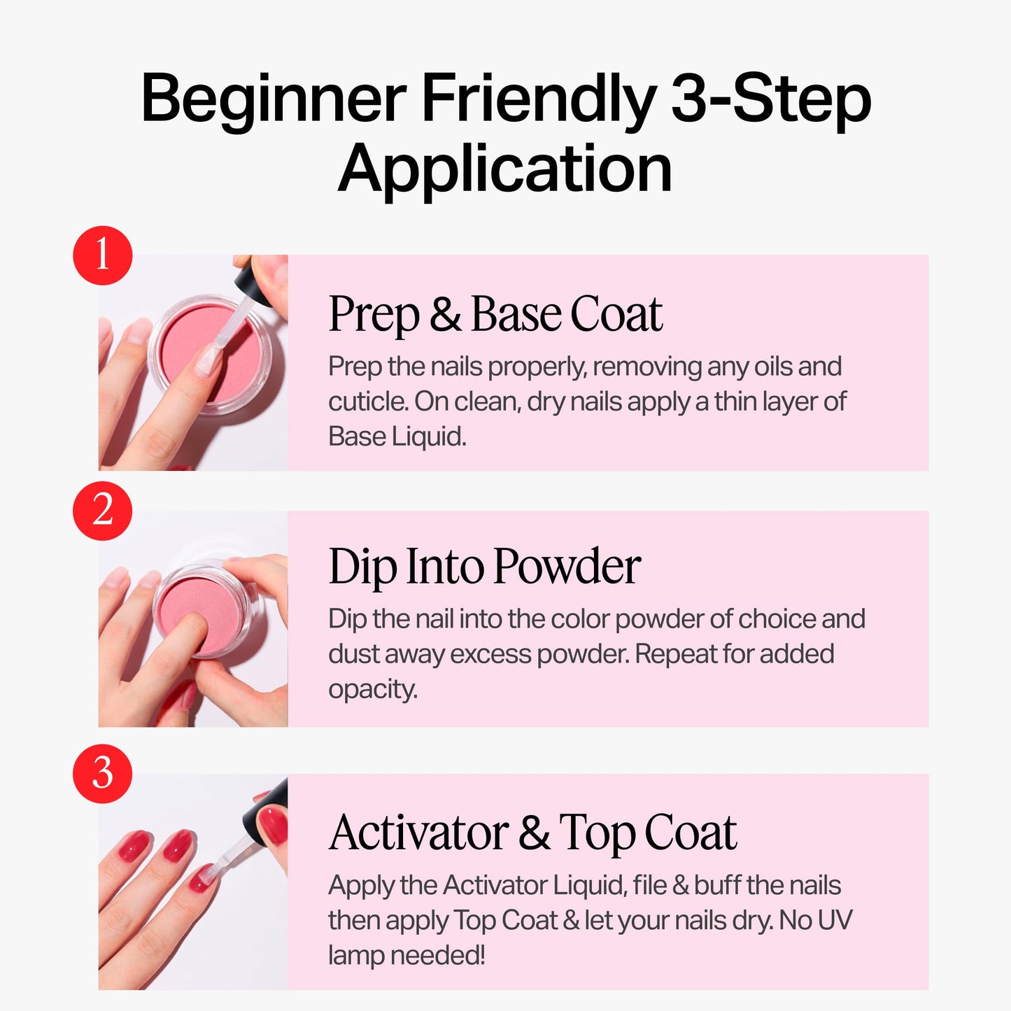 Nailboo Dark Dreams Dip Powder – Black Nail Dipping Powder | No UV Light Needed, DIY Nails at Home