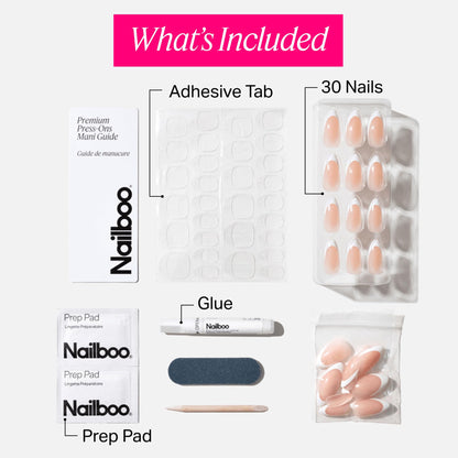 Nailboo Press On Nails – Salon-Quality Reusable Fake Nails with Strong Hold Glue