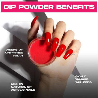 Nailboo Dip Powder Soda Glam Pink Glitter – No UV Needed, 0.5 oz, DIY Nails at Home