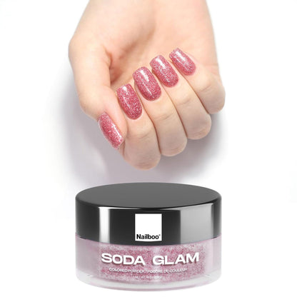 Nailboo Dip Powder Soda Glam Pink Glitter – No UV Needed, 0.5 oz, DIY Nails at Home
