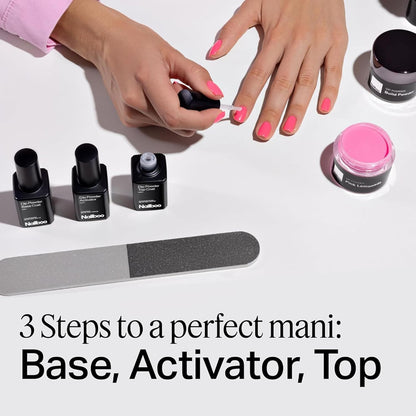 Nailboo Dip Powder Nail Kit Bundle - Base Coat, Activator, Top Coat & Build Powder - 4-Piece Premium Set