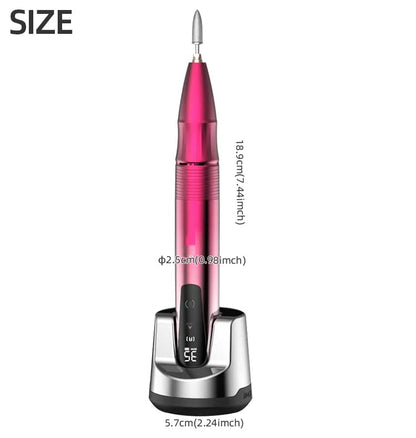 35000 RPM Wireless Nail Drill for Home Use – Rechargeable Cordless E-File (Red)