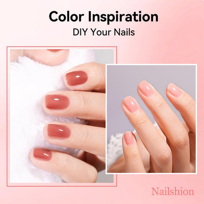 Nailshion Nude Nail Polish Set – 6 Neutral Shades, Quick-Dry, Non-Toxic, Castor Oil + Vitamin E