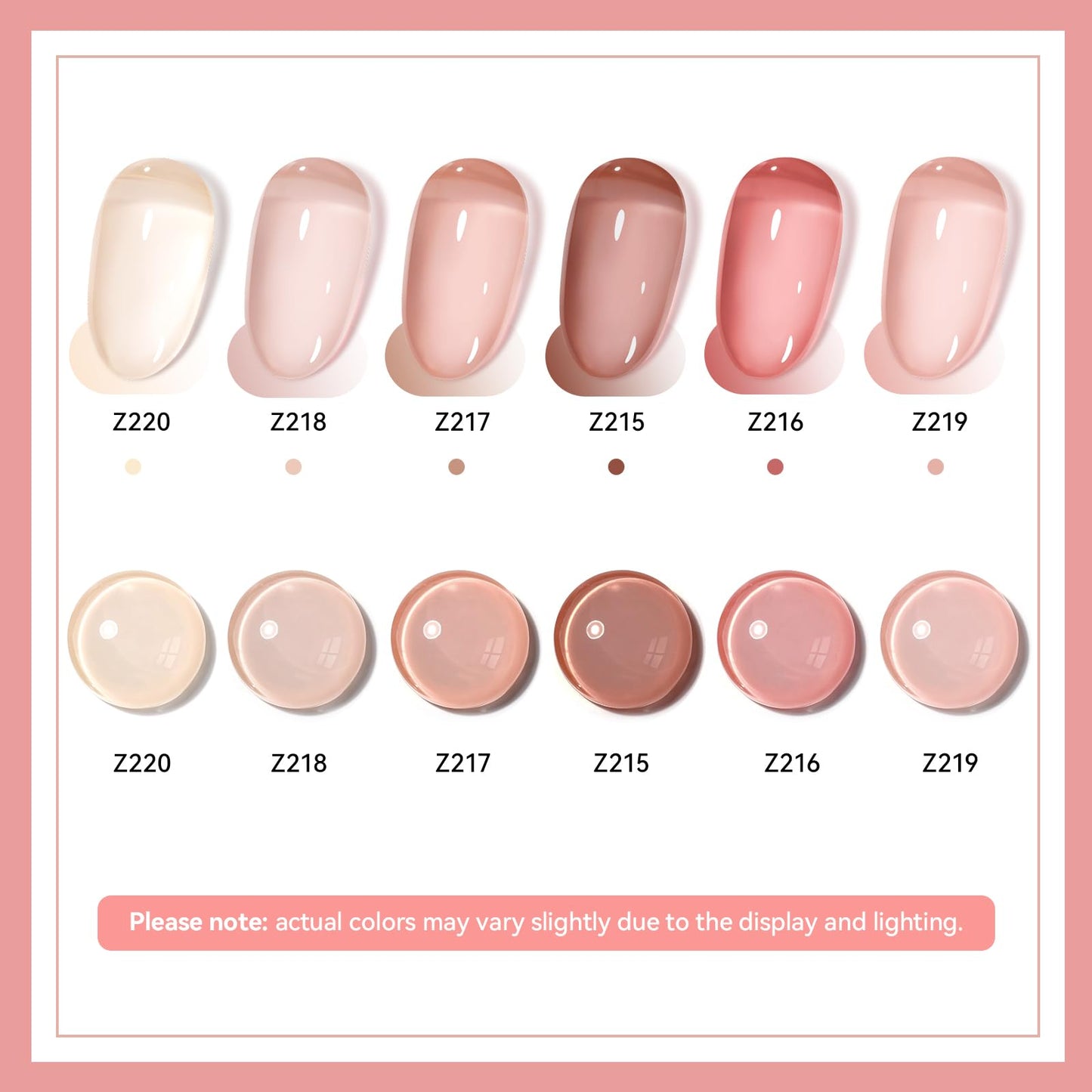 Nailshion Nude Nail Polish Set – 6 Neutral Shades, Quick-Dry, Non-Toxic, Castor Oil + Vitamin E