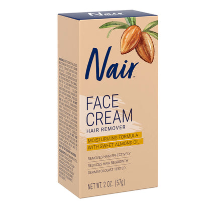 Nair Hair Remover Moisturizing Face Cream with Sweet Almond Oil – 2 oz (Pack of 5)