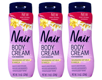 Nair Body Cream Hair Remover – Oat Milk & Vanilla (Pack of 3)