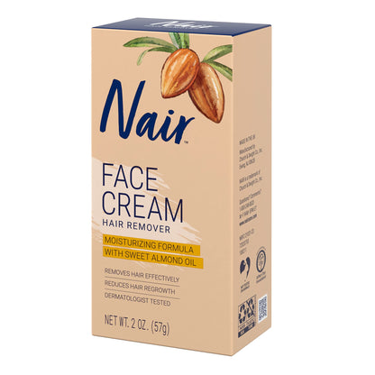 Nair Hair Remover Moisturizing Face Cream with Sweet Almond Oil – 2 oz (Pack of 5)