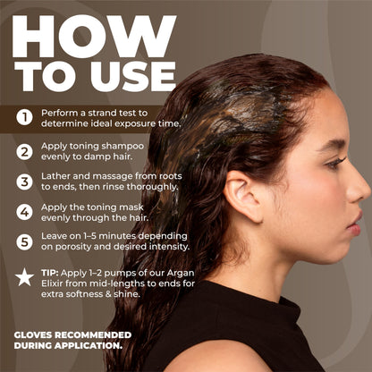 Naissant Glow Mocca Hair Toning Shampoo — Neutralizes Red/Orange Undertones with High-Purity Pigments for Brown & Mocha Hair | Paraben, Ammonia & Sulfate Free | 10.1 Fl Oz