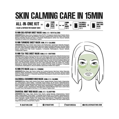 Naisture 15 Min Rescue Me Kit – All-in-One Skincare Gift Set with Face, Eye & Mud Masks