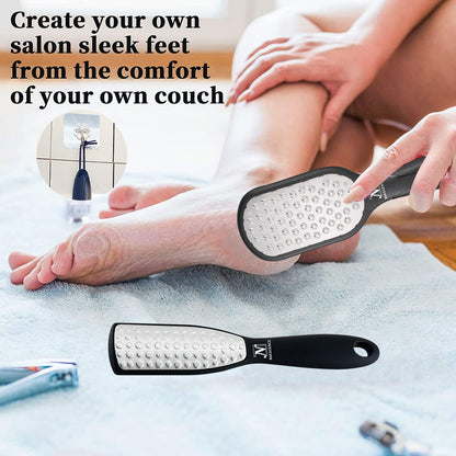 NAKACENCE Foot Scrubber Set – Double-Sided Foot File, 2 Bath Bombs, Callus Remover for Cracked Heels