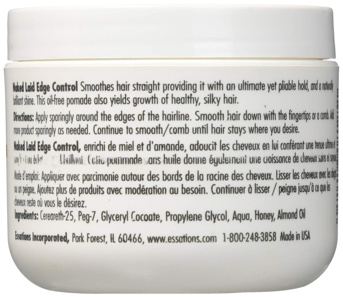 Naked by Essations Laid Edge Control, 4 oz – Smooth, Grease-Free Edge Hold