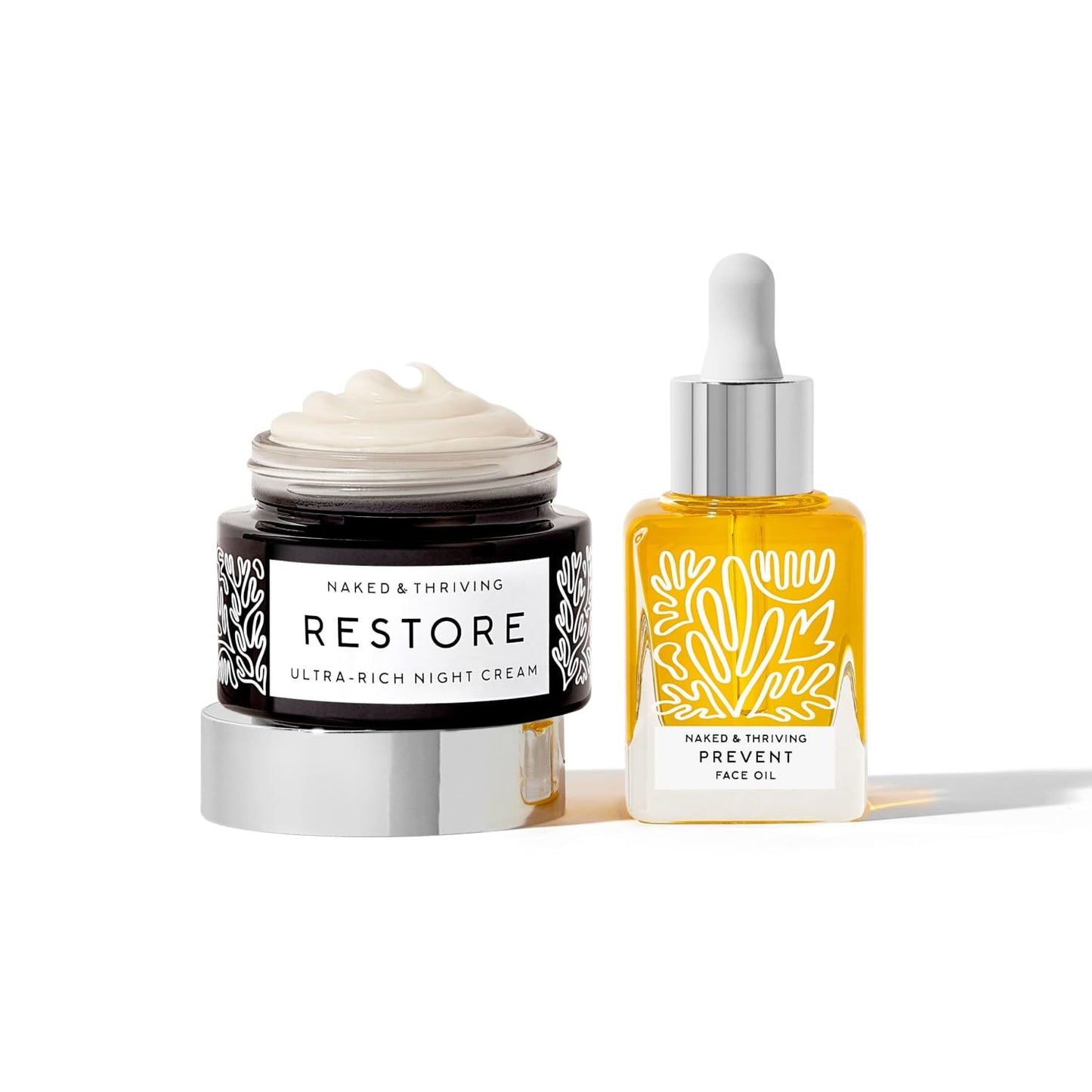 Naked & Thriving Advanced Anti-Aging Duo – Restore Ultra-Rich Night Cream + Prevent Anti-Aging Face Oil