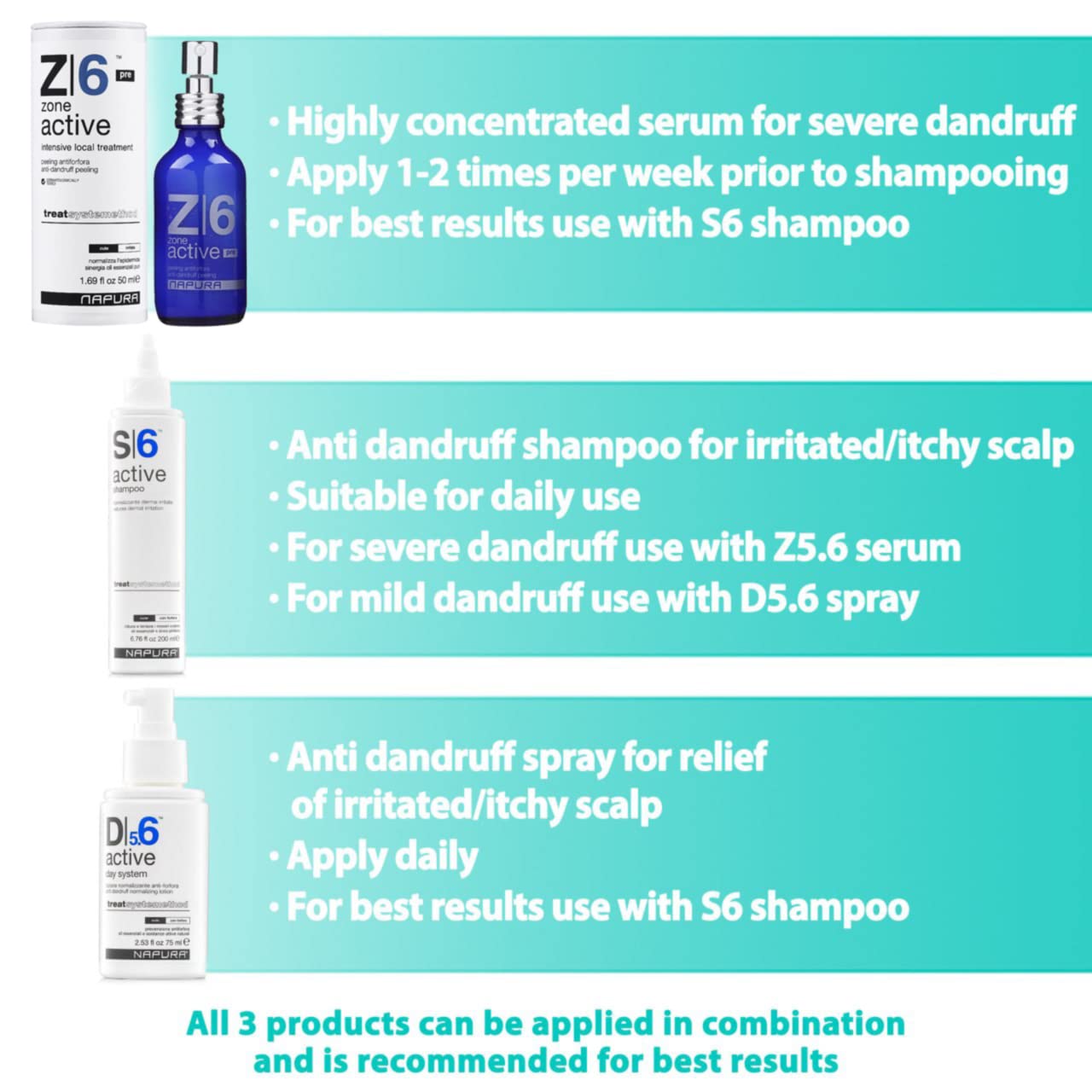 NAPURA S6 Anti Dandruff Shampoo – Tea Tree Oil, 1% Zinc & 1% Salicylic Acid