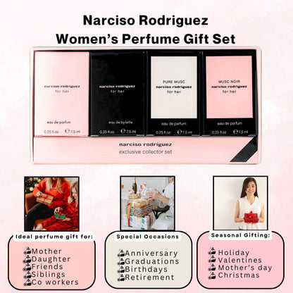 Narciso Rodriguez For Her Mini Perfume Gift Set — 4 Fragrances, 0.25 oz Each