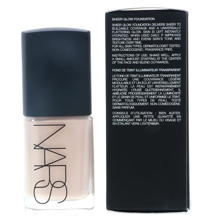 NARS Sheer Glow Foundation Mont Blanc (Light 2, Pink Undertone) 30ml – Hydration & Radiant Finish
