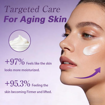 Narvokey 3D Lifting Night Cream – Korean Anti-Aging Moisturizer with 17-Peptide Complex & Probiotics (1.7 fl oz)