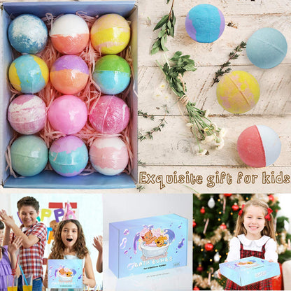 NASKY 3.5 oz XL Kids Bath Bombs with Toys Inside – 12 Count