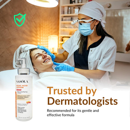 Nasola Kojic Acid Lotion - Natural Skin Clarifying with Vitamin C, Niacinamide & Shea Butter