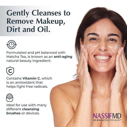 NassifMD Pure Hydration Facial Cleanser — Hydrating Cleanser with Vitamin C & Matcha Tea (6oz)