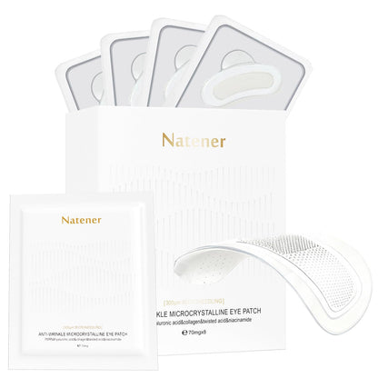 Natener 4 Pairs PDRN Micro Eye Patches | Hyaluronic Acid, Kojic Acid, Collagen + Peptides