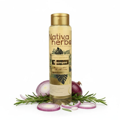 Nativa Herbal Rosemary & Onion Shampoo — Hair Growth & Anti-Hair Loss Set, 18.5 fl oz Each, Paraben Free