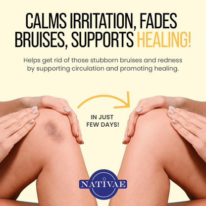 Nativae Helichrysum Balm – Helichrysum Italicum Essential Oil Skin Cream for Bruises, Veins, Burns & Redness – Soothing Moisturizer for Face & Body
