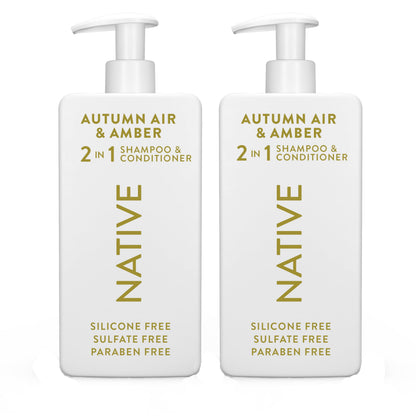 Native 2-in-1 Shampoo & Conditioner – Autumn Air & Amber | 16.5 oz 2-Pack
