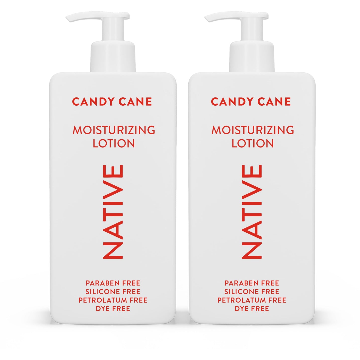 Native Candy Cane Body Lotion – 2-Pack, 16.5 oz | Silicone, Dye & Paraben Free