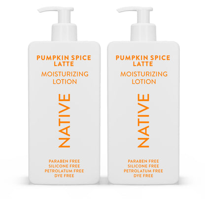 Native Pumpkin Spice Latte Body Lotion – 16.5 oz, 2-Pack | Silicone, Paraben & Dye Free Hydration