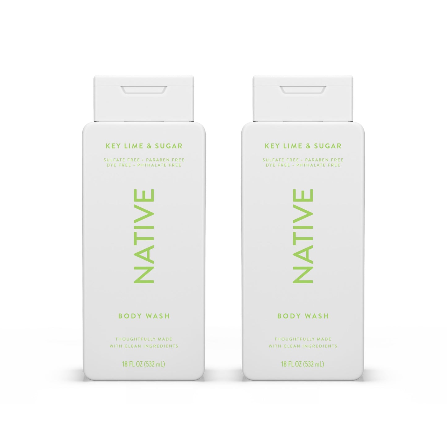 Native Body Wash – Naturally Derived Ingredients, Key Lime & Sugar, 18 oz