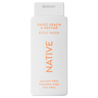 Native Body Wash Sweet Peach Nectar – Naturally Derived, Sulfate & Paraben Free, 18 oz
