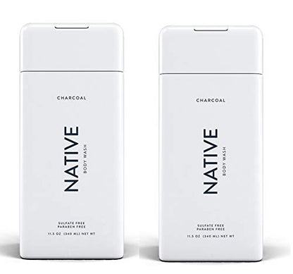 Native Charcoal Body Wash - 11.5 oz (340 ml) 2-Pack | Sulfate-Free & Paraben-Free