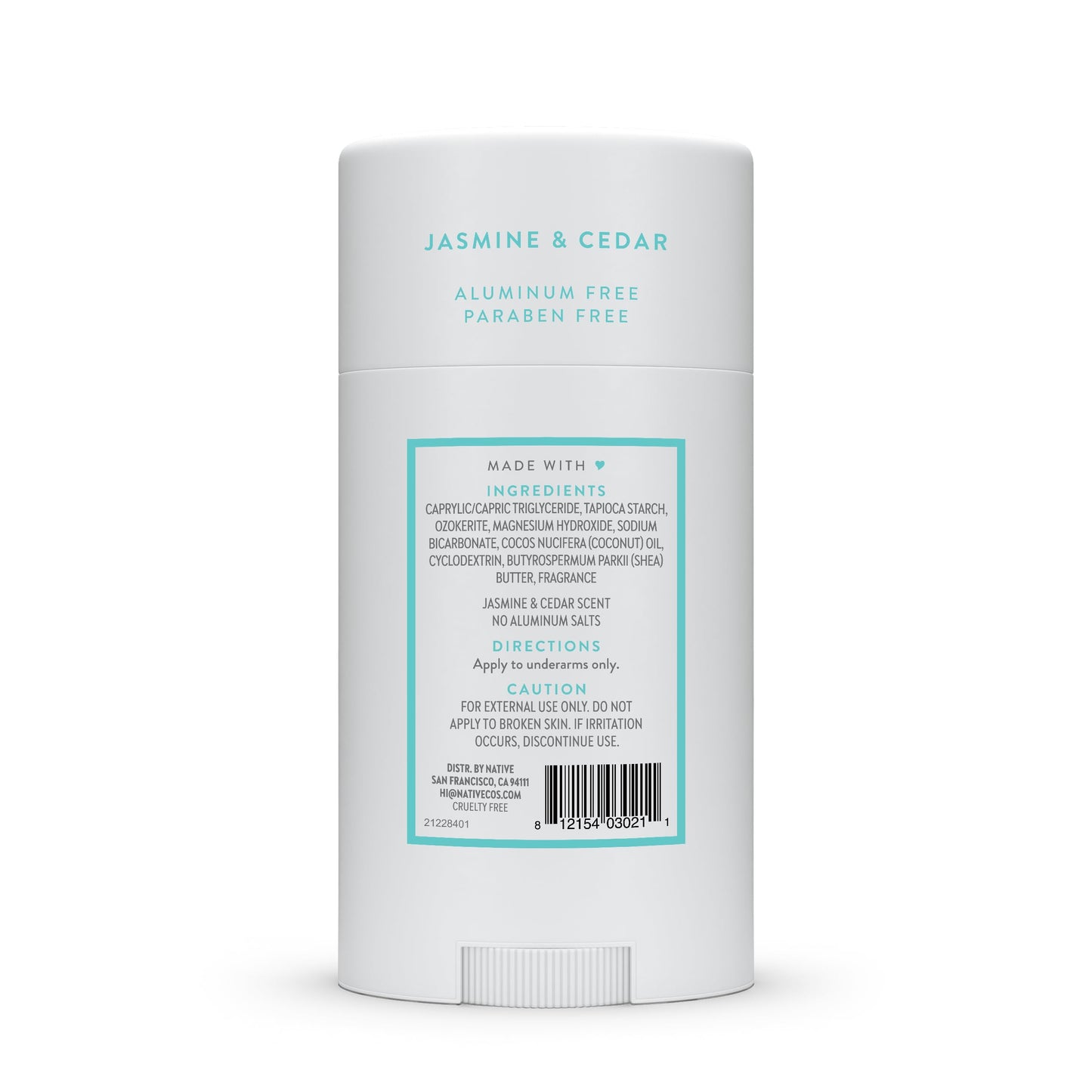 Native Aluminum Free Deodorant Jasmine & Cedar – 72 Hour Odor Control (2.65 oz)